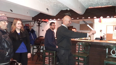 2017.02.21 Spotkanie w klubie. Wielkie zawody w rzucie nożem do celu