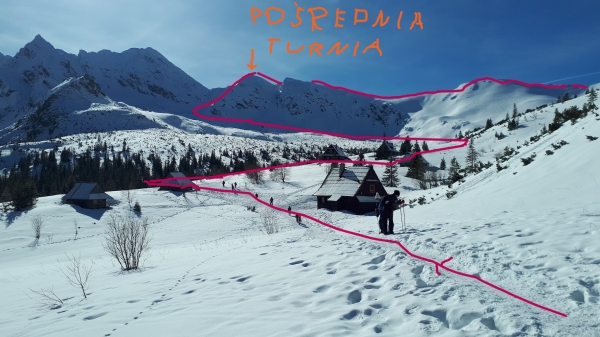 2024.02.14 Pośrednia Turnia 2128 p&oacute;łnocno wschodnią grzędą - akcja narciarska