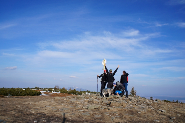 Na szczycie Pilska 1557 m n.p.m.