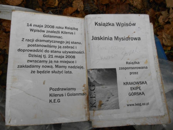 2013.11.11 Mysiorowa Jama w Zag&oacute;rzu K.Bmk-03.01 i Jaskinia Lisia K.Bm-03.02